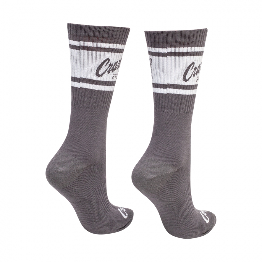 Vysoké sportovní ponožky šedo bílé